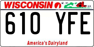 WI license plate 610YFE