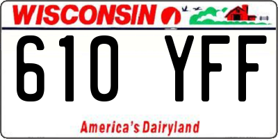 WI license plate 610YFF