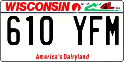 WI license plate 610YFM