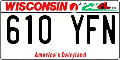 WI license plate 610YFN