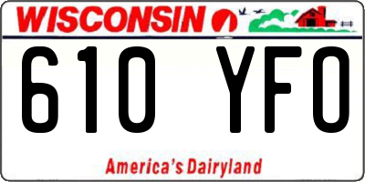 WI license plate 610YFO