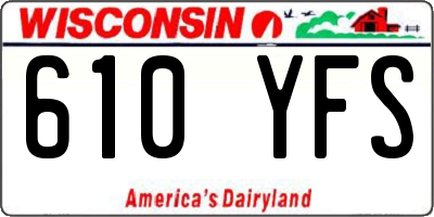 WI license plate 610YFS