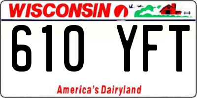 WI license plate 610YFT