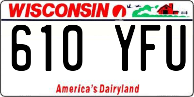 WI license plate 610YFU