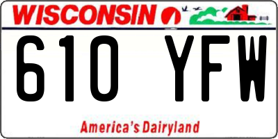WI license plate 610YFW