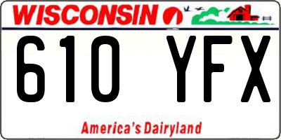 WI license plate 610YFX