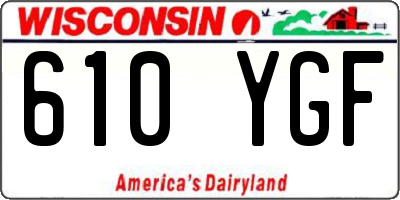 WI license plate 610YGF
