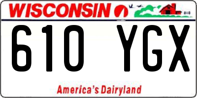 WI license plate 610YGX