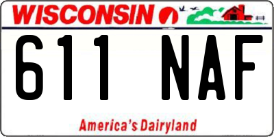 WI license plate 611NAF