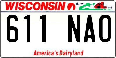 WI license plate 611NAO