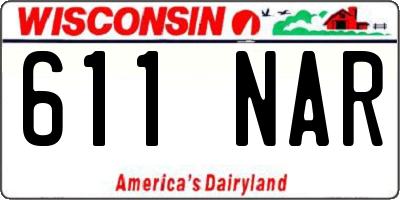 WI license plate 611NAR