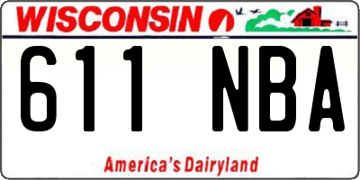 WI license plate 611NBA