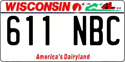 WI license plate 611NBC