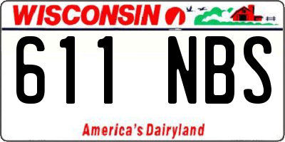 WI license plate 611NBS