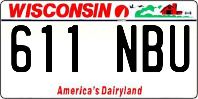 WI license plate 611NBU