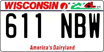 WI license plate 611NBW