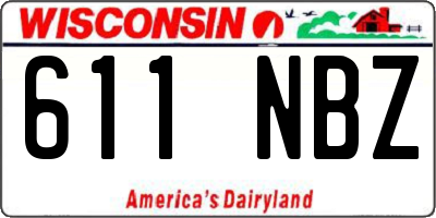 WI license plate 611NBZ