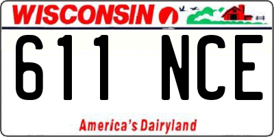 WI license plate 611NCE