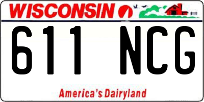 WI license plate 611NCG