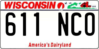 WI license plate 611NCO