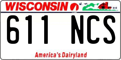 WI license plate 611NCS