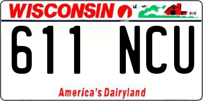 WI license plate 611NCU