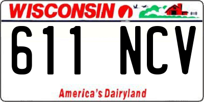 WI license plate 611NCV