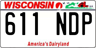 WI license plate 611NDP