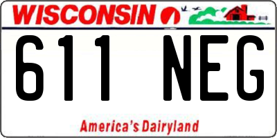 WI license plate 611NEG