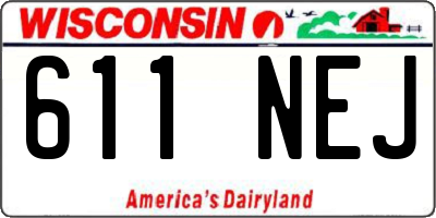 WI license plate 611NEJ