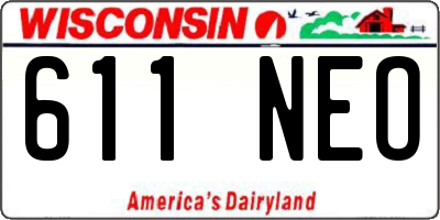 WI license plate 611NEO