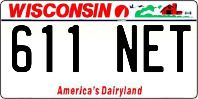 WI license plate 611NET