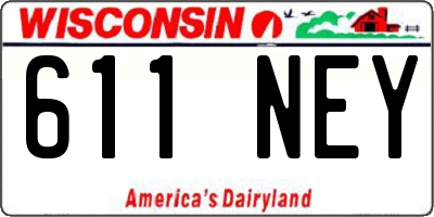 WI license plate 611NEY