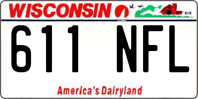 WI license plate 611NFL