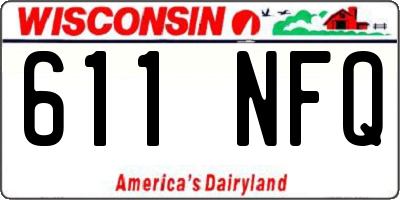WI license plate 611NFQ