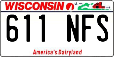 WI license plate 611NFS