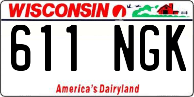 WI license plate 611NGK