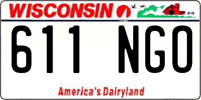 WI license plate 611NGO