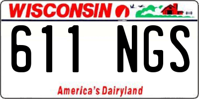 WI license plate 611NGS