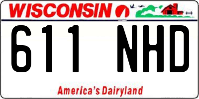 WI license plate 611NHD