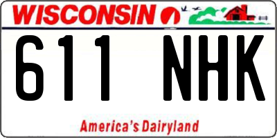 WI license plate 611NHK