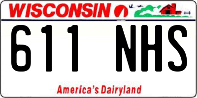 WI license plate 611NHS