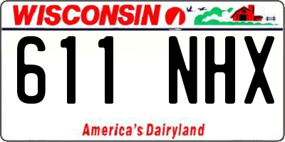 WI license plate 611NHX
