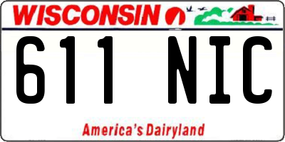 WI license plate 611NIC