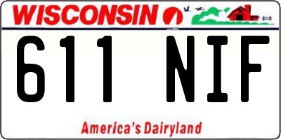 WI license plate 611NIF