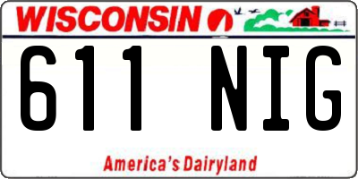 WI license plate 611NIG