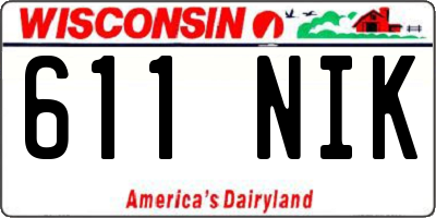 WI license plate 611NIK