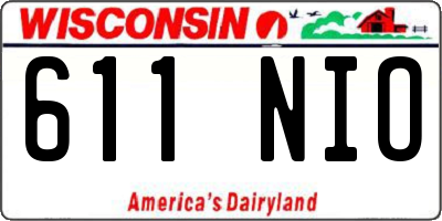 WI license plate 611NIO