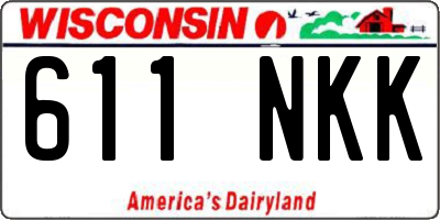 WI license plate 611NKK