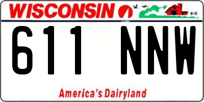 WI license plate 611NNW